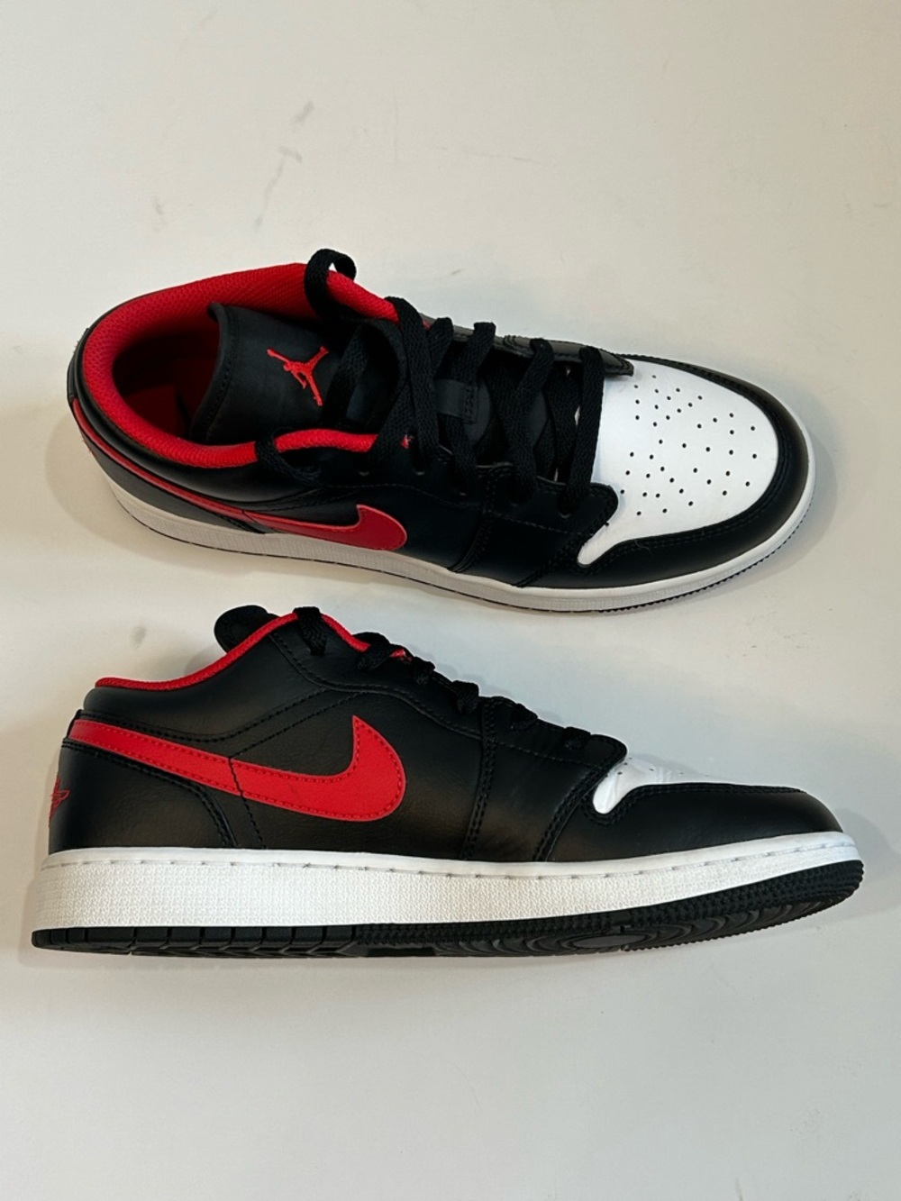 NIKE AIR JORDAN 1 Low GS "White Toe" (553560-063)-(Y7) Fits Women’s 8.5